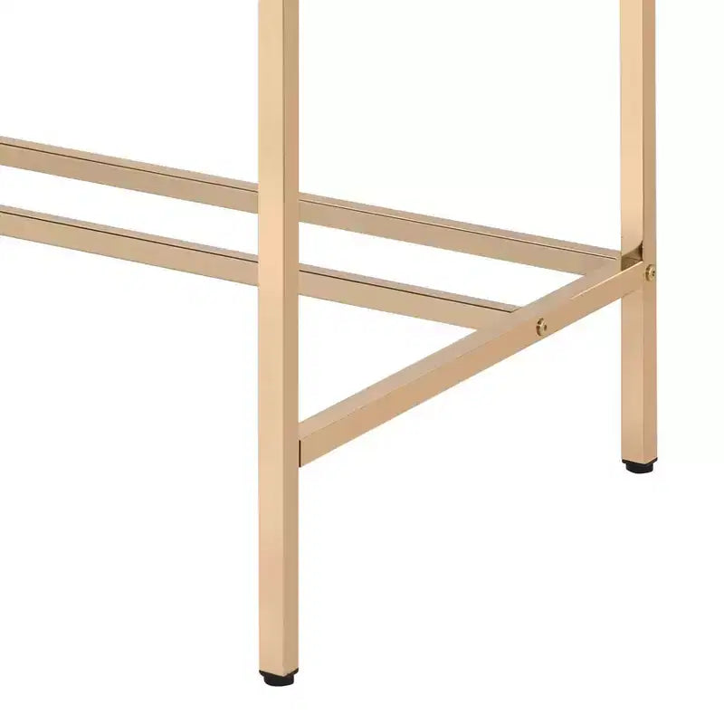 Bureau de 42,5 po avec ports USB, bureau debout avec base en métal doré, bureau d'ordinateur pour salon, bureau, salle de lecture
