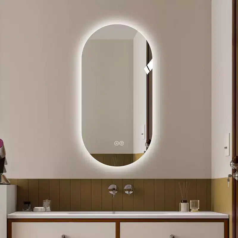 Whisen 30 Smart Wall Mounted Bathroom Mirror, Touch Screen Anti-fog Mirror