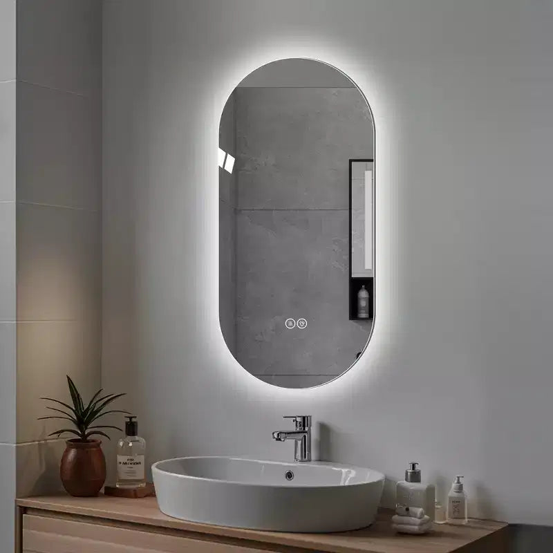 Miroir de salle de bain mural intelligent 30", miroir antibuée à écran tactile