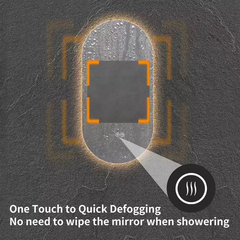 Miroir de salle de bain mural intelligent 30", miroir antibuée à écran tactile