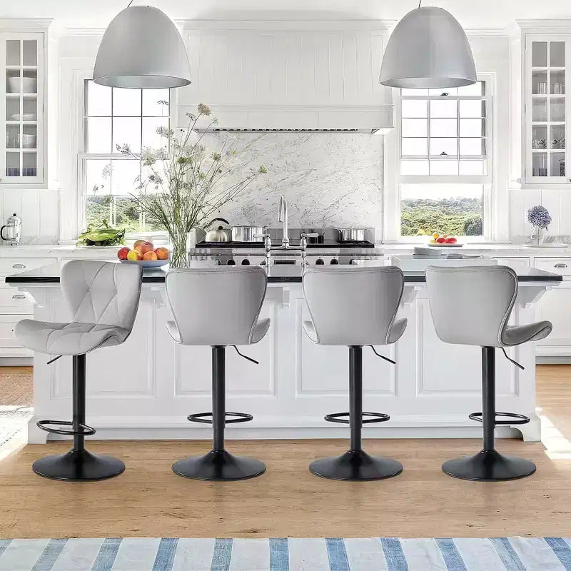 Lot de 2 tabourets de bar pivotants – Tabourets de bar à hauteur réglable avec dossier, chaises d'îlot de cuisine en similicuir pour bar à la maison