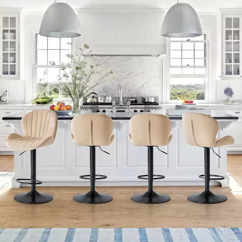 Lot de 2 tabourets de bar pivotants – Tabourets de bar à hauteur réglable avec dossier, chaises d'îlot de cuisine en similicuir pour bar à la maison