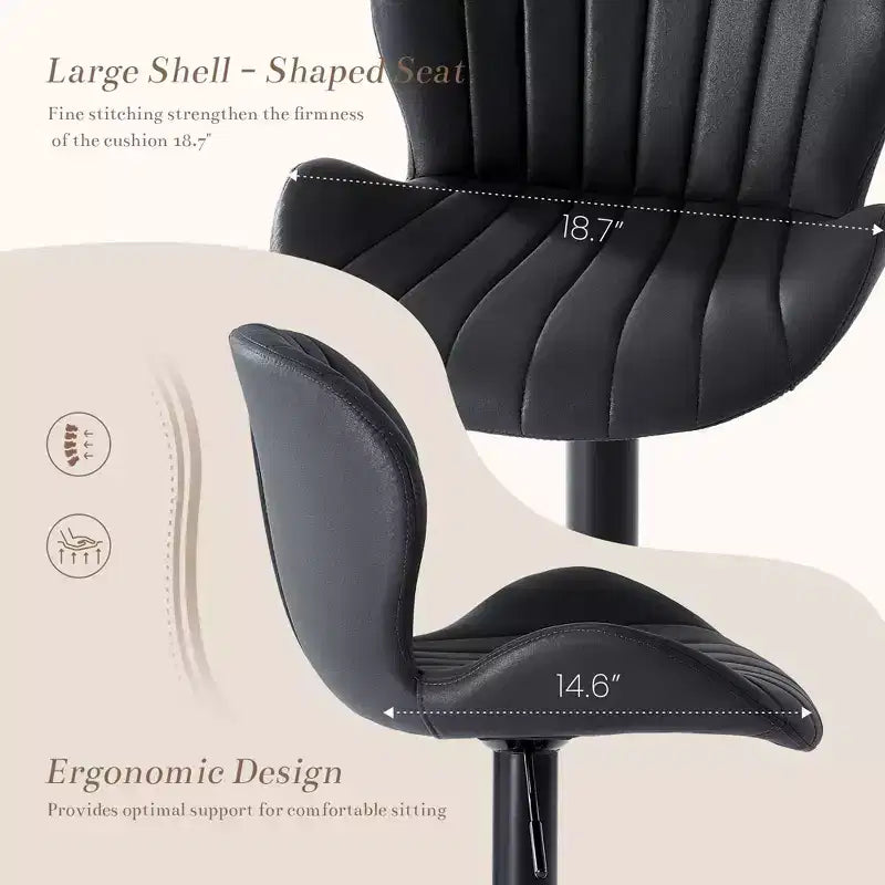 Lot de 2 tabourets de bar pivotants – Tabourets de bar à hauteur réglable avec dossier, chaises d'îlot de cuisine en similicuir pour bar à la maison