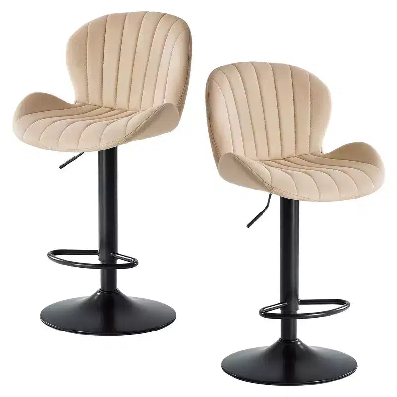 Lot de 2 tabourets de bar pivotants – Tabourets de bar à hauteur réglable avec dossier, chaises d'îlot de cuisine en similicuir pour bar à la maison