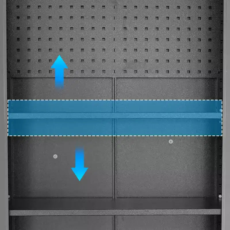 Armoire de garage robuste en acier 71H avec roulettes et serrure - Étagères réglables, portes battantes, organiseur mobile pour garage/maison/bureau/école