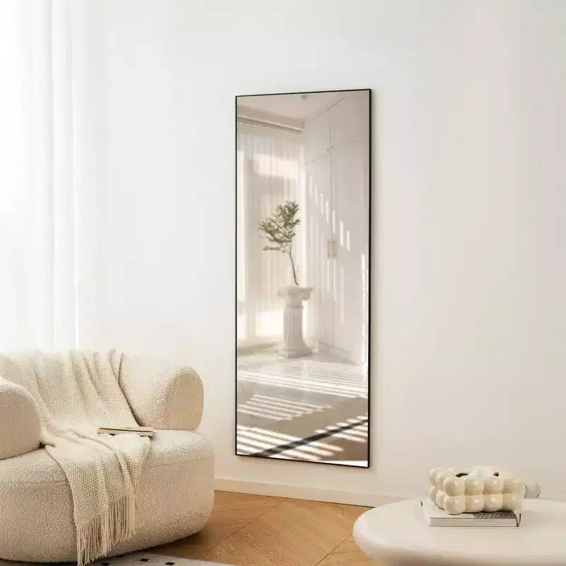 Miroir psyché rectangulaire 70x31, miroir de courtoisie à cadre métallique, miroir mural pour vestiaire