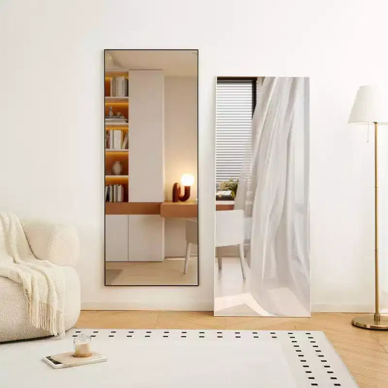 Miroir psyché rectangulaire 70x31, miroir de courtoisie à cadre métallique, miroir mural pour vestiaire