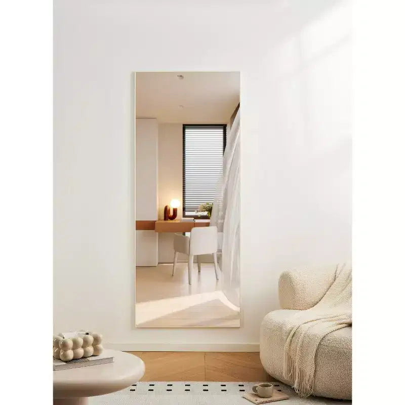 Miroir psyché rectangulaire 70x31, miroir de courtoisie à cadre métallique, miroir mural pour vestiaire