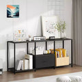 1 Metal Fabric Drawer TV Stand 55 in - Modern Entertainment Center, Versatile Storage Solutions, LED Light Feature, Compact and Practical