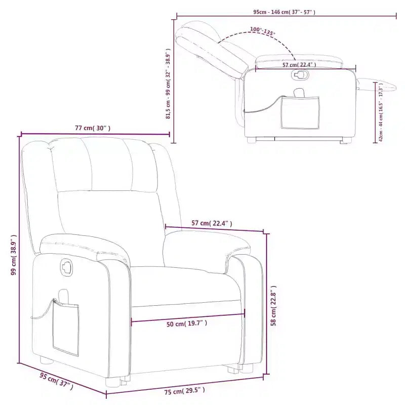 Fauteuil de massage inclinable électrique XL