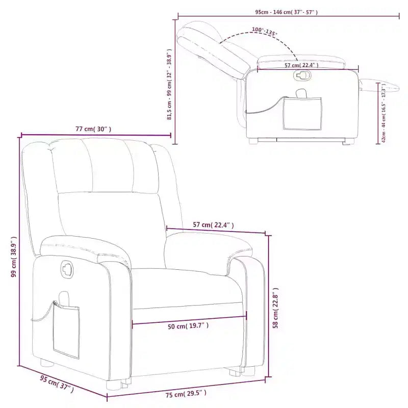Fauteuil de massage inclinable électrique XL