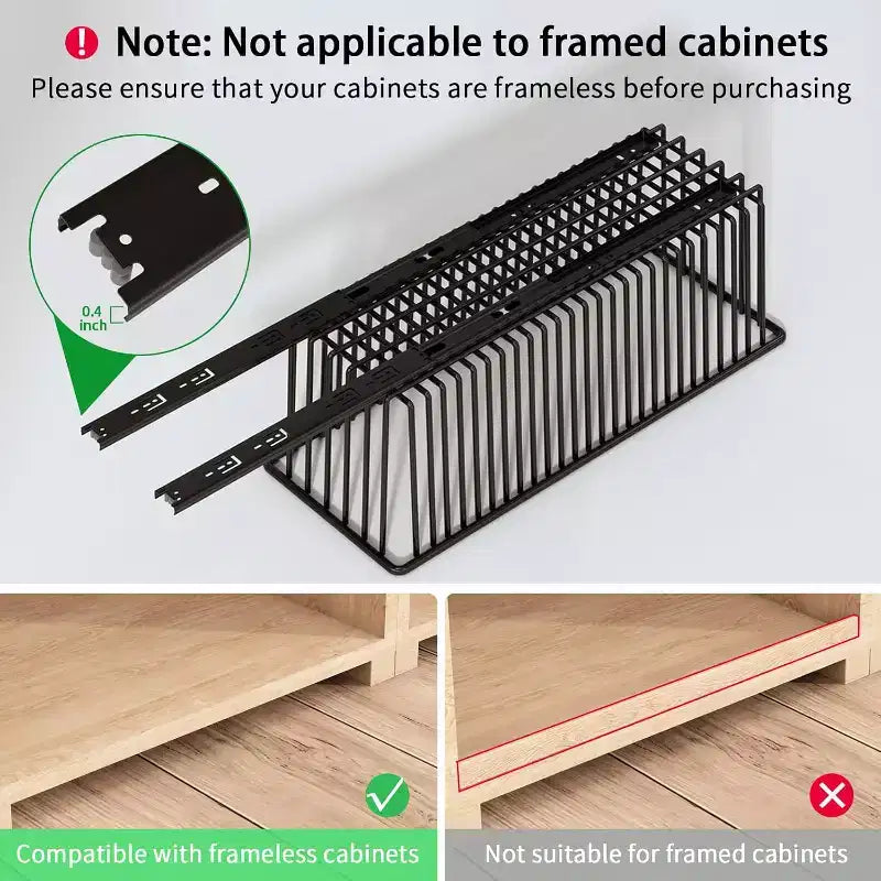 Organisateur d'armoire coulissant, tiroirs coulissants pour armoires de cuisine, organisateur d'armoire coulissant, étagères coulissantes de garde-manger (lot de 2)