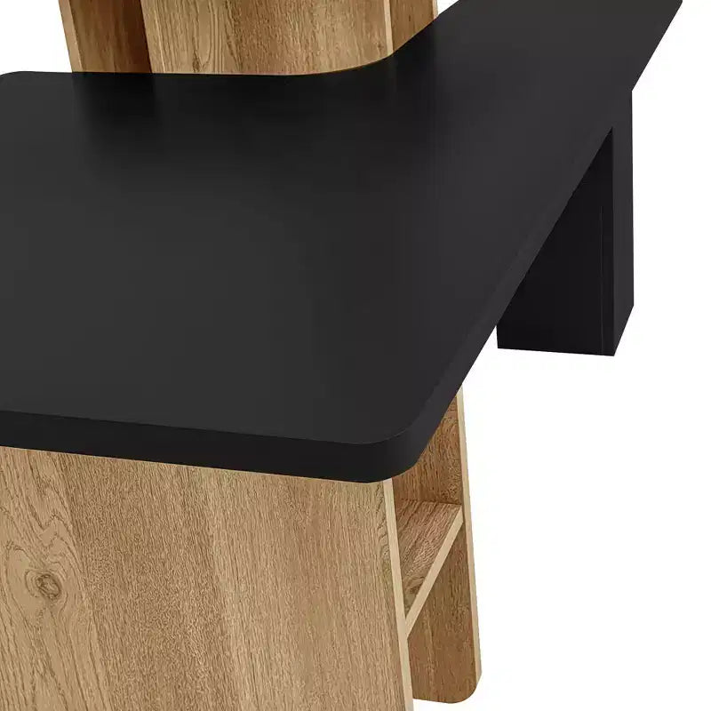 Table basse gigogne pour salon, table d'appoint de style rustique, table basse en bois avec rangement, capacité de 45 kg (milieu) / 18 kg (bord)