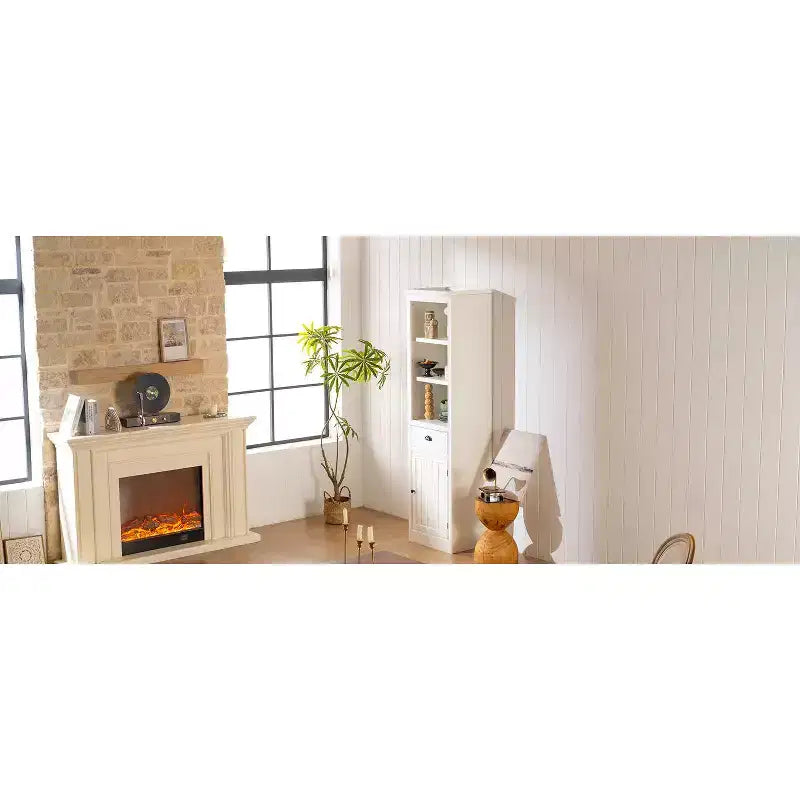 Étagère bibliothèque autoportante de 190 cm, bibliothèque de ferme avec rangement et placard, petit meuble de rangement en bois, pour couloirs, salon, cuisine