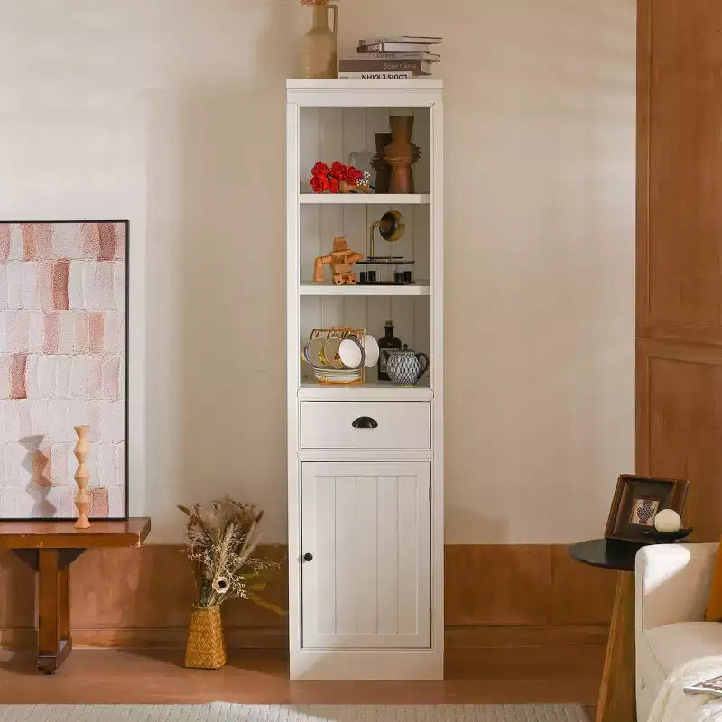 Étagère bibliothèque autoportante de 190 cm, bibliothèque de ferme avec rangement et placard, petit meuble de rangement en bois, pour couloirs, salon, cuisine
