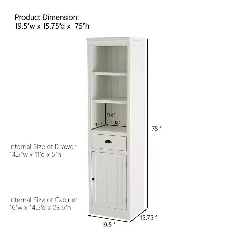 Étagère bibliothèque autoportante de 190 cm, bibliothèque de ferme avec rangement et placard, petit meuble de rangement en bois, pour couloirs, salon, cuisine