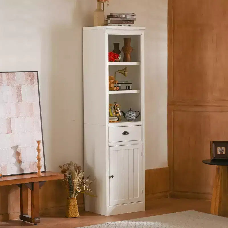Étagère bibliothèque autoportante de 190 cm, bibliothèque de ferme avec rangement et placard, petit meuble de rangement en bois, pour couloirs, salon, cuisine