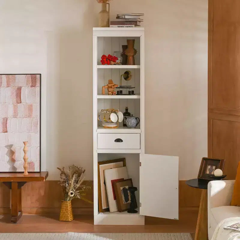 Étagère bibliothèque autoportante de 190 cm, bibliothèque de ferme avec rangement et placard, petit meuble de rangement en bois, pour couloirs, salon, cuisine