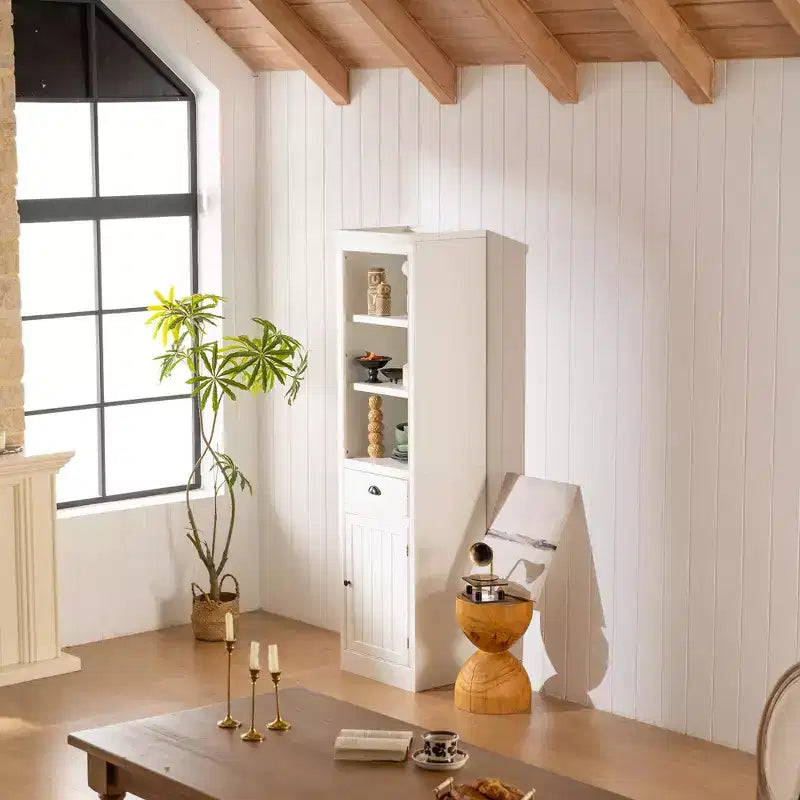 Étagère bibliothèque autoportante de 190 cm, bibliothèque de ferme avec rangement et placard, petit meuble de rangement en bois, pour couloirs, salon, cuisine