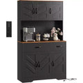 Acekool White 71 Kitchen Pantry Cabinet with Charging Station, Drawer & Adjustable Shelves, Farmhouse Storage for Dining or Living Room