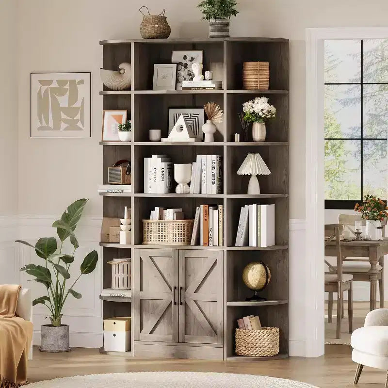 Étagère à livres pour enfants de 75 po de hauteur à 6 niveaux avec armoire de rangement et portes, organisateur pour chambre à coucher