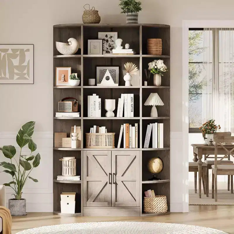 Étagère à livres pour enfants de 75 po de hauteur à 6 niveaux avec armoire de rangement et portes, organisateur pour chambre à coucher