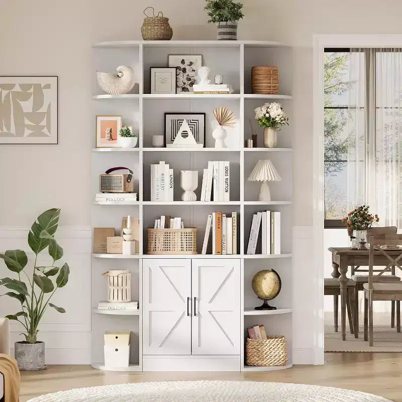 Étagère à livres pour enfants de 75 po de hauteur à 6 niveaux avec armoire de rangement et portes, organisateur pour chambre à coucher