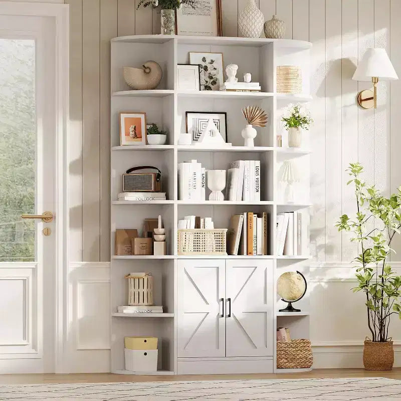 Étagère à livres pour enfants de 75 po de hauteur à 6 niveaux avec armoire de rangement et portes, organisateur pour chambre à coucher
