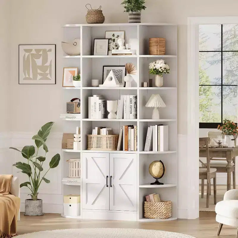 Étagère à livres pour enfants de 75 po de hauteur à 6 niveaux avec armoire de rangement et portes, organisateur pour chambre à coucher