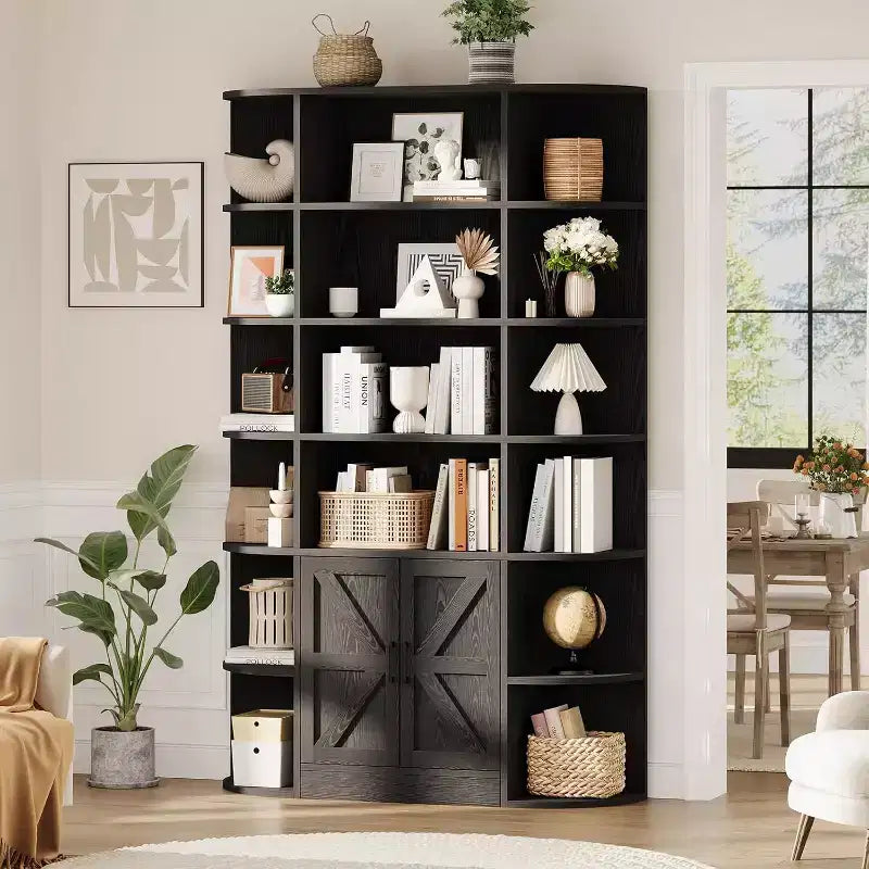 Étagère à livres pour enfants de 75 po de hauteur à 6 niveaux avec armoire de rangement et portes, organisateur pour chambre à coucher