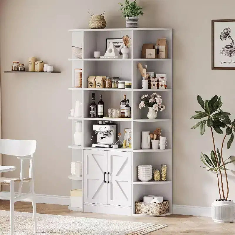 Étagère à livres pour enfants de 75 po de hauteur à 6 niveaux avec armoire de rangement et portes, organisateur pour chambre à coucher
