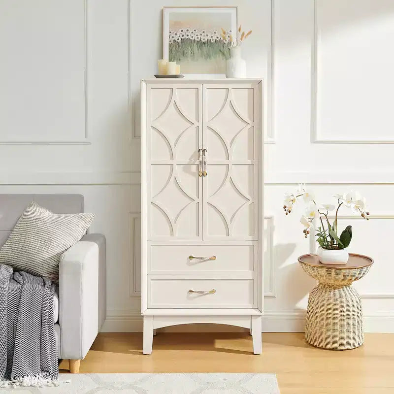 53.5in Tall Kitchen Pantry Storage Cabinet, Modern Sideboard Buffet Cabinet with Drawers for Entryway Hallway Living Room Kitchen