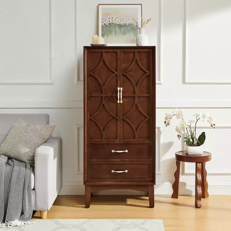 Garde-manger de cuisine de 136 cm de haut, buffet moderne avec tiroirs pour entrée, couloir, salon, cuisine