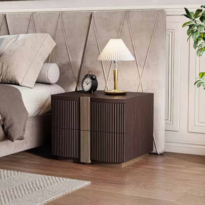 Christopher Knight Home Aven Mid-Century Modern 2-Drawer Fluted Nightstand