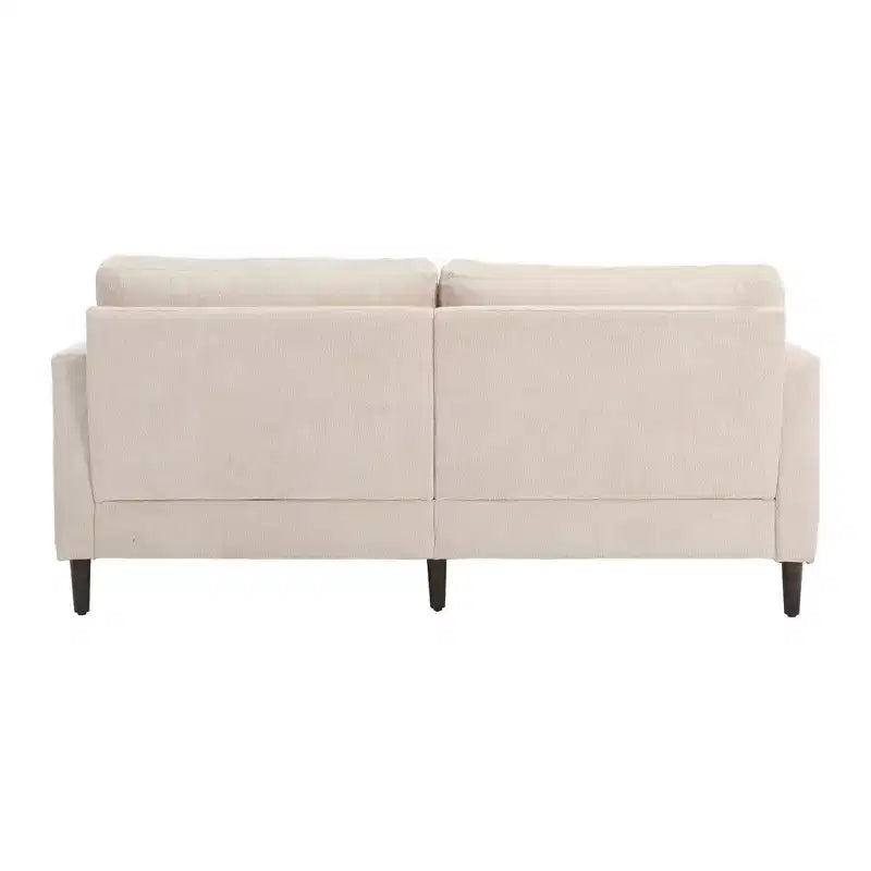 Canapé 2 places en tissu chenille style moderne milieu de siècle, canapé rembourré pour salon et chambre, pieds en bois marron