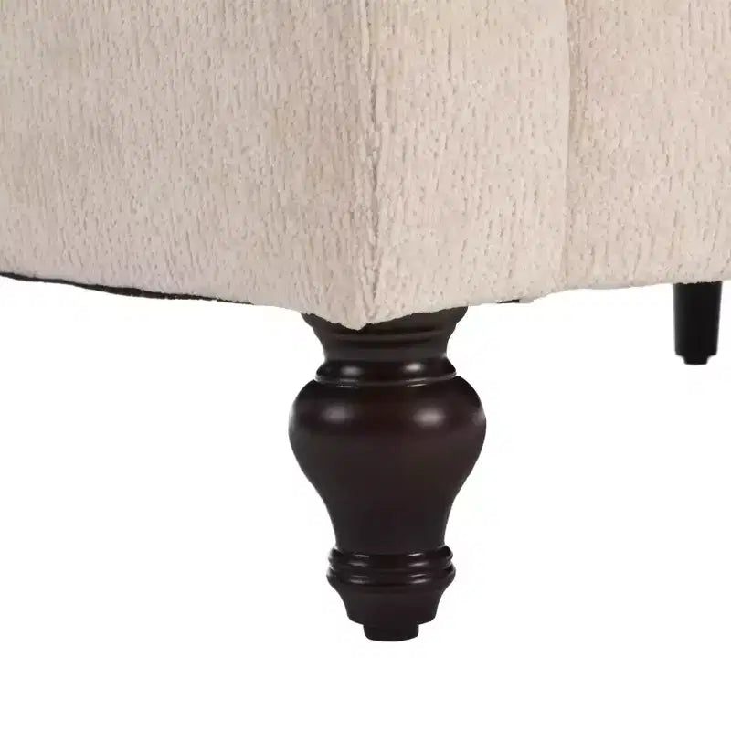 Canapé 2 places en tissu chenille style moderne milieu de siècle, canapé rembourré pour salon et chambre, pieds en bois marron