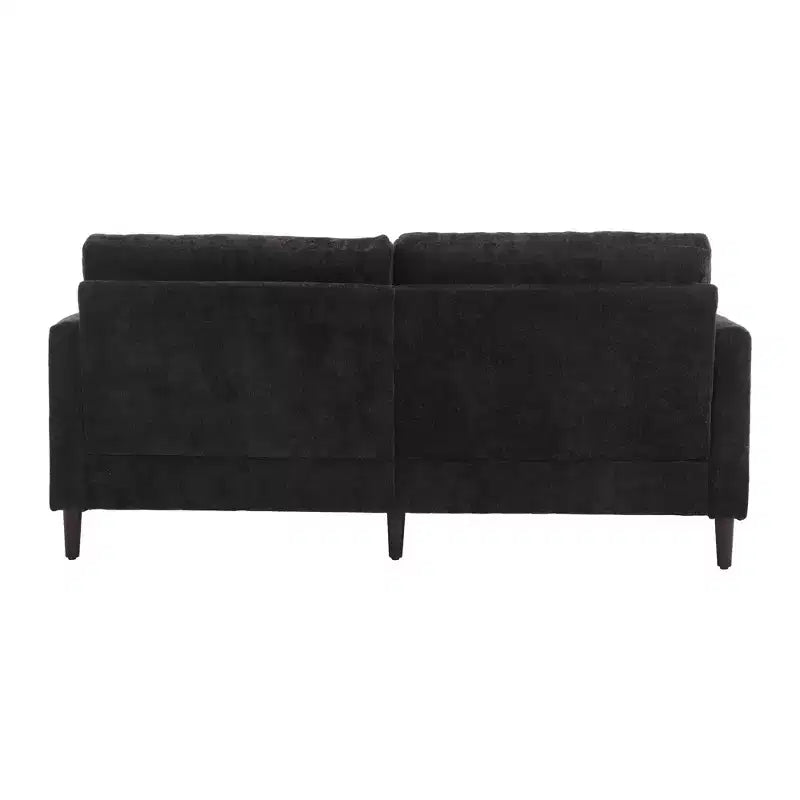 Canapé 2 places en tissu chenille style moderne milieu de siècle, canapé rembourré pour salon et chambre, pieds en bois marron