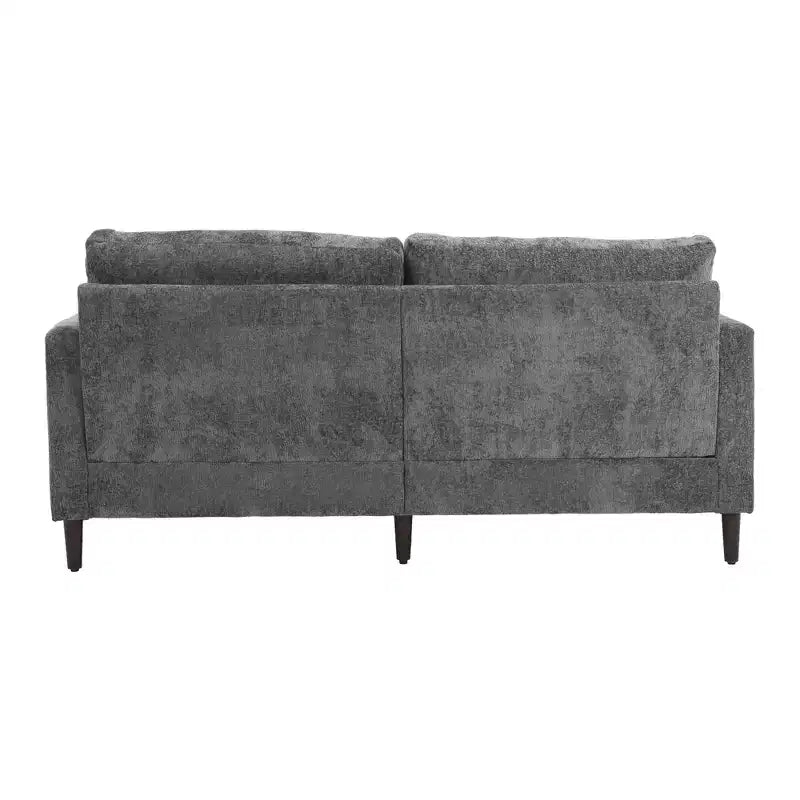 Canapé 2 places en tissu chenille style moderne milieu de siècle, canapé rembourré pour salon et chambre, pieds en bois marron