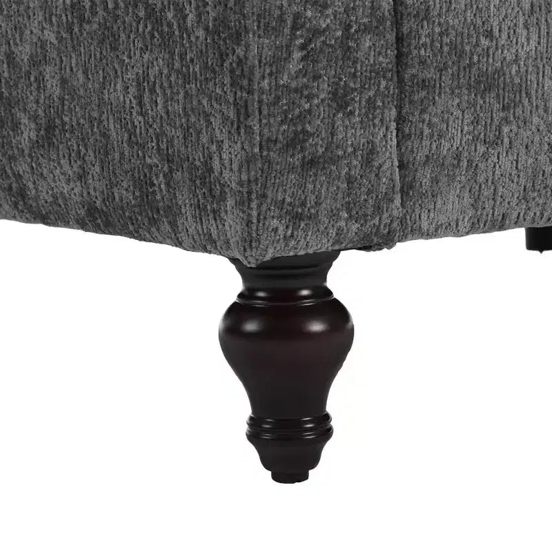Canapé 2 places en tissu chenille style moderne milieu de siècle, canapé rembourré pour salon et chambre, pieds en bois marron