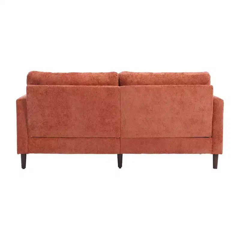 Canapé 2 places en tissu chenille style moderne milieu de siècle, canapé rembourré pour salon et chambre, pieds en bois marron