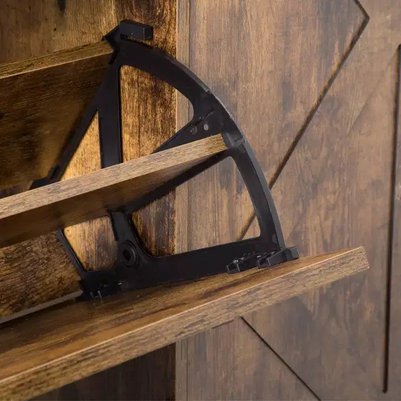Meuble de rangement pour chaussures 4 portes marron rustique : Organiseur d'entrée de style ferme avec tiroirs basculants