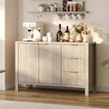 Acekool Modern Fluted 3-Drawer Sideboard Buffet Cabinet, Storage Cabinet for Kitchen or Living Room