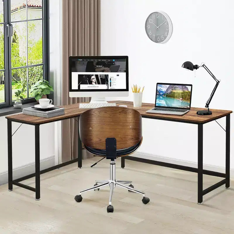 Bureau d'angle en L pour ordinateur, poste de travail, table de jeu et bureau à domicile