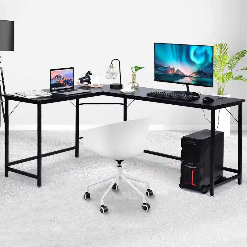 Bureau d'angle en L pour ordinateur, poste de travail, table de jeu et bureau à domicile
