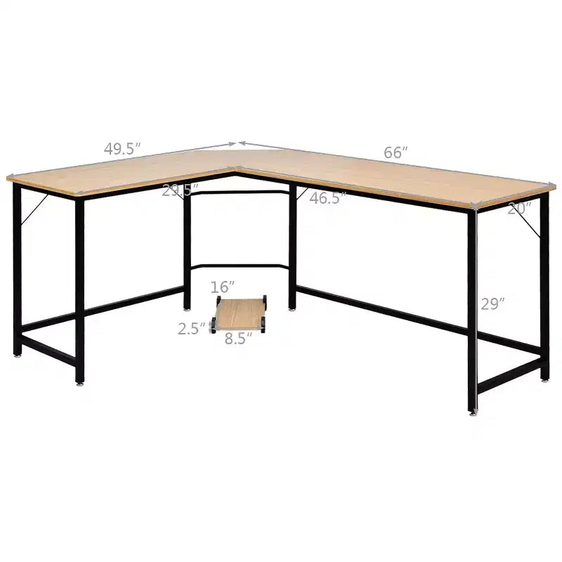 Bureau d'angle en L pour ordinateur, poste de travail, table de jeu et bureau à domicile
