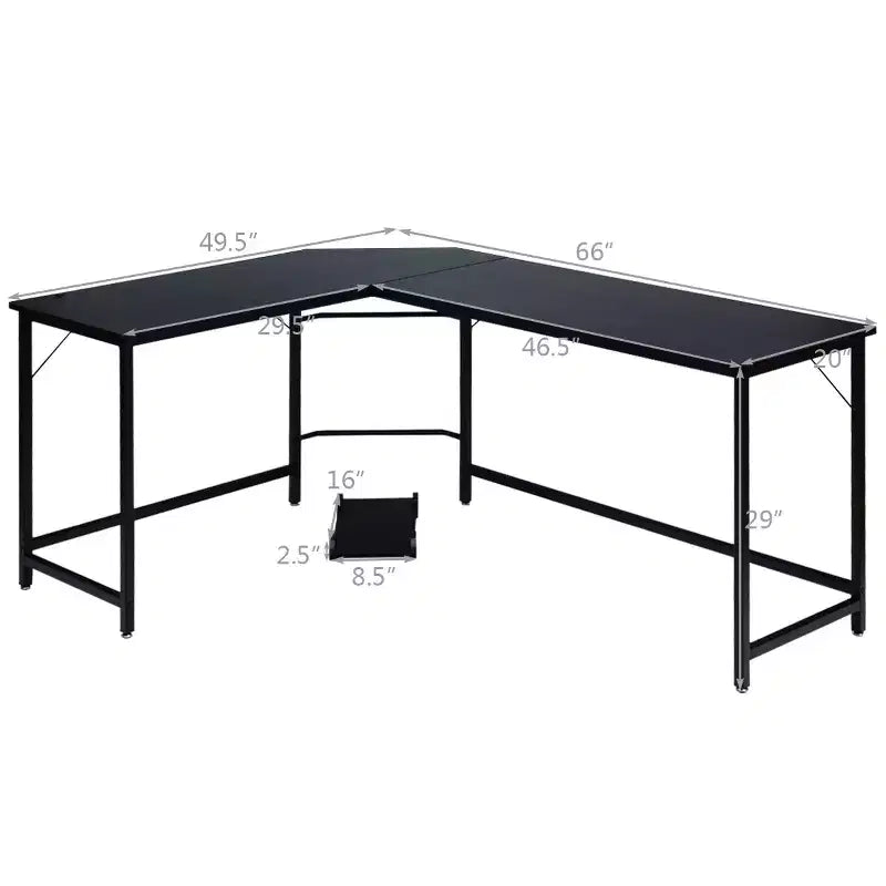 Bureau d'angle en L pour ordinateur, poste de travail, table de jeu et bureau à domicile